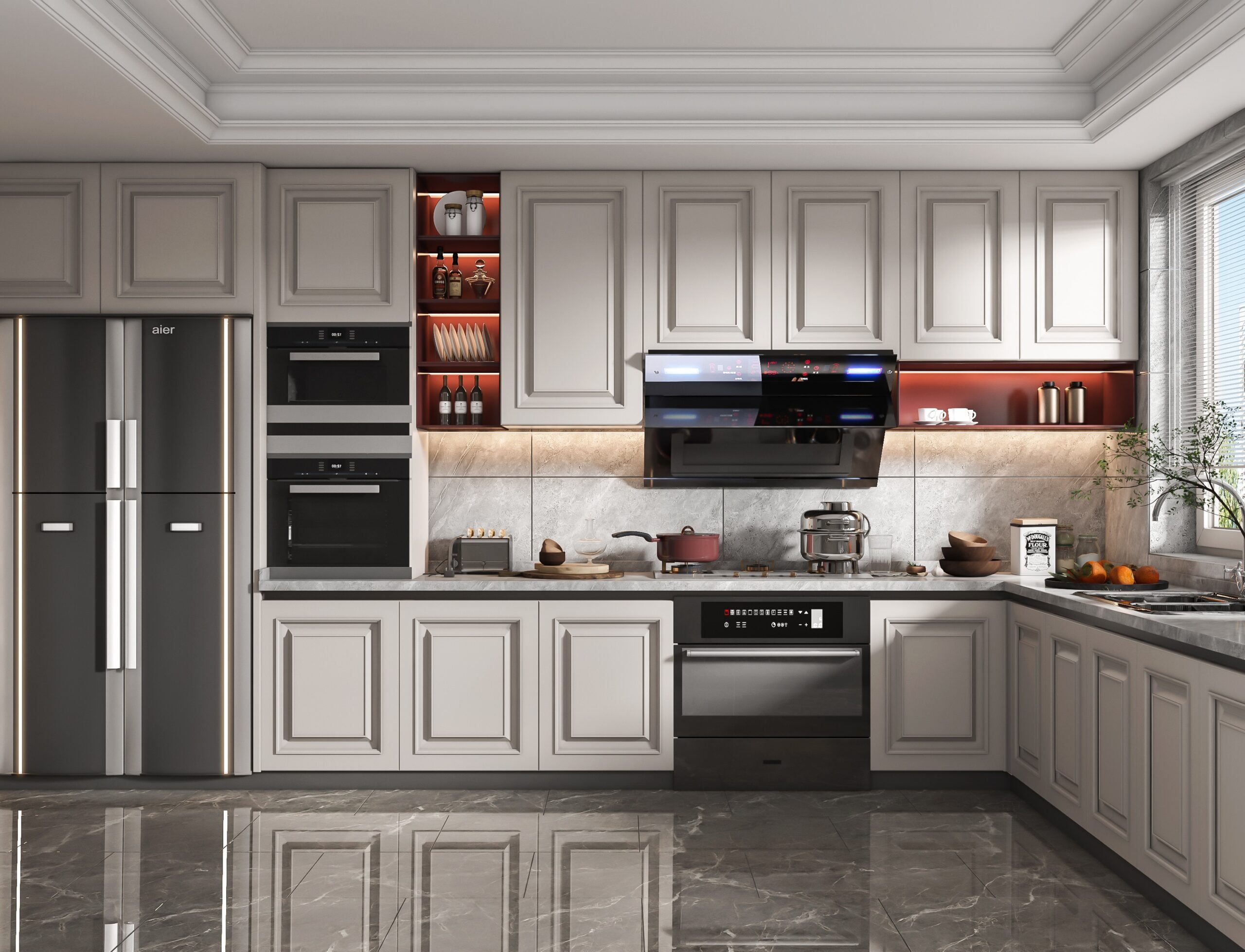What materials are commonly used in kitchen ONE STOP