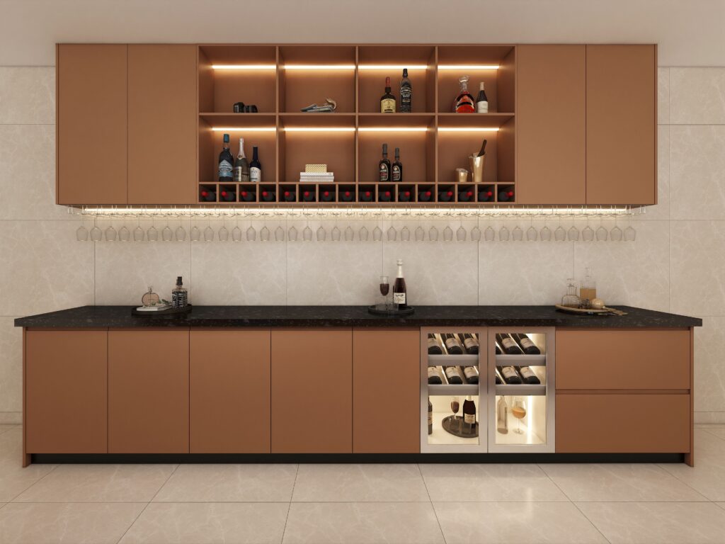 10 Exquisite Custom Kitchen Cabinet Designs for Your Home - Custom Kitchen Cabinet Designs With Wine Rack And Lighting