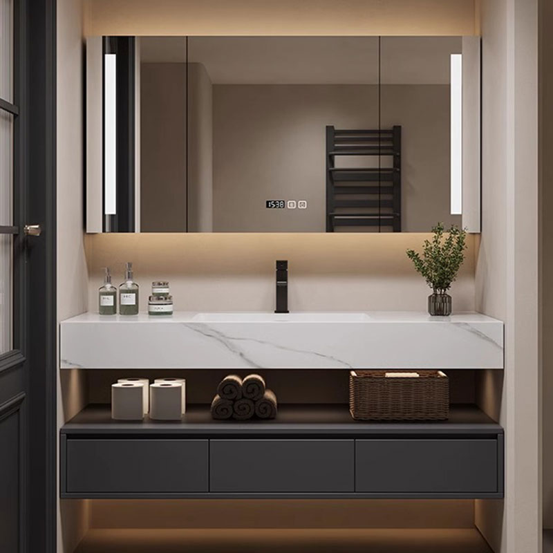 luxury integrated basin bathrom cabinet