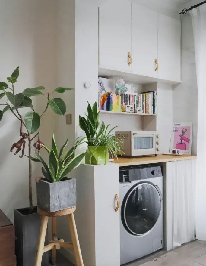 balcony laundry cabinet