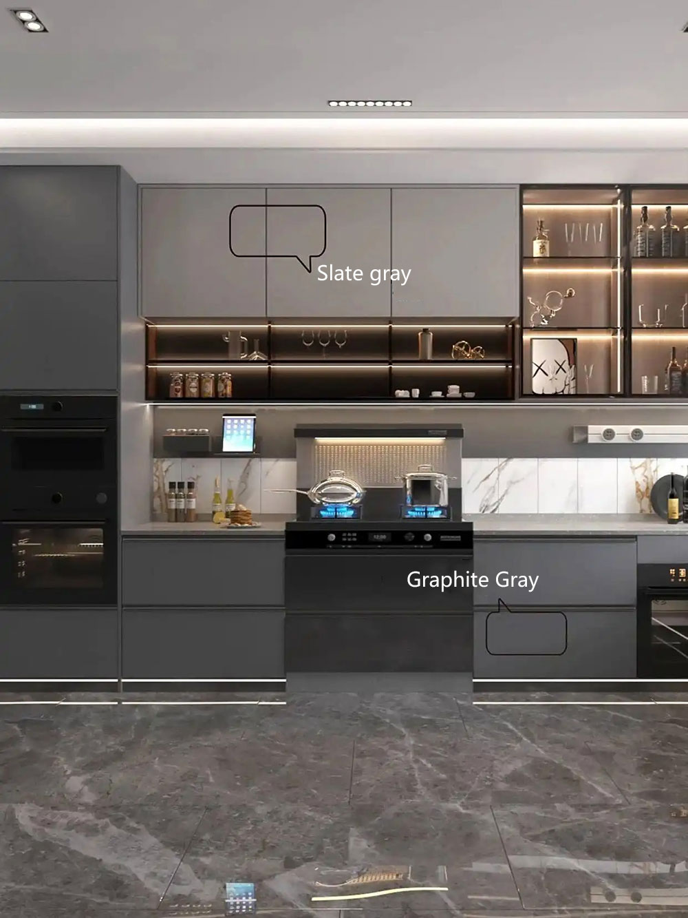 kitchen cabinets gray two colors