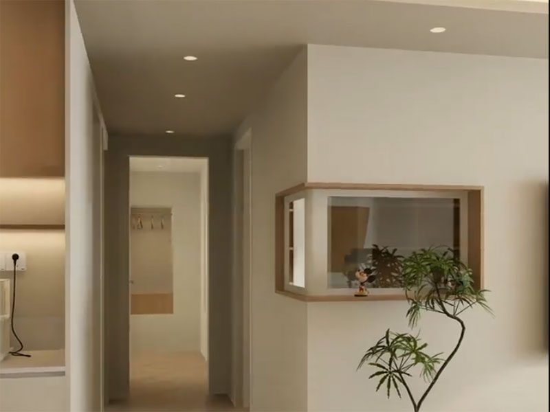 Wooden corner window